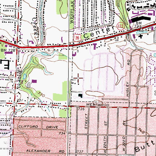 Topographic Map of Tri-City Park, OH