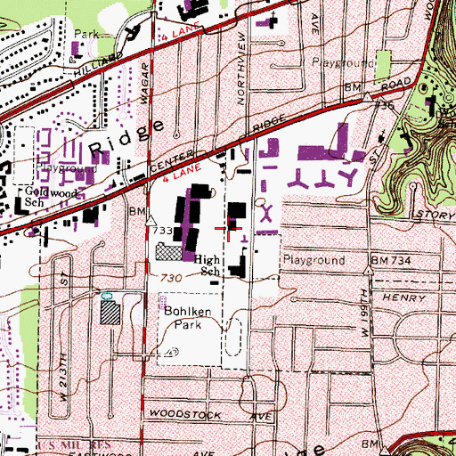 Topographic Map of Linden Park, OH