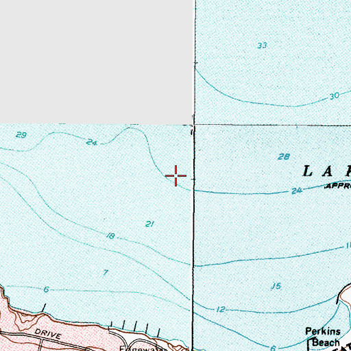 Topographic Map of Cleveland Lakefront State Park, OH