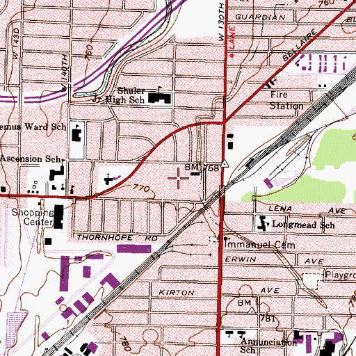 Topographic Map of Gilmore Playground, OH