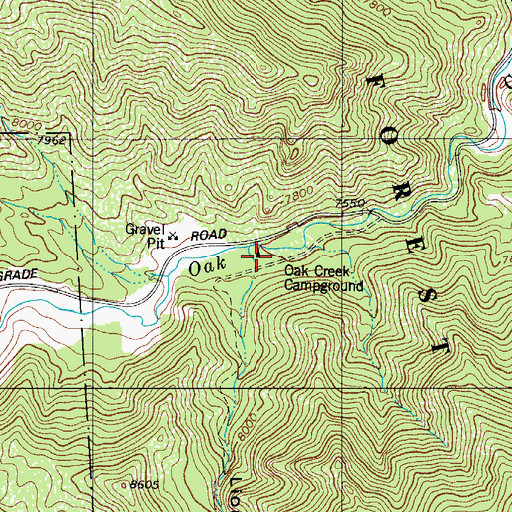 Topographic Map of Oak Creek Campground, CO