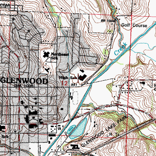 Topographic Map of Glenwood Community Middle School, IA