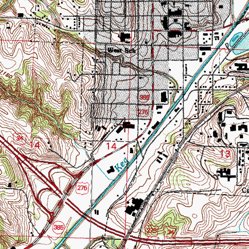 Topographic Map of Alegent Health - Glenwood Clinic, IA