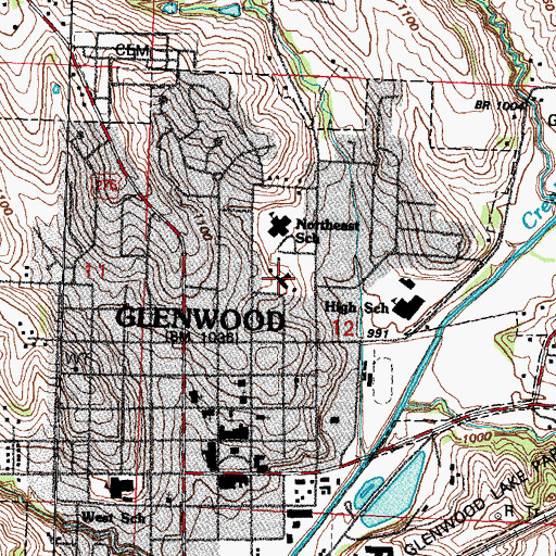 Topographic Map of Glen Haven Home, IA