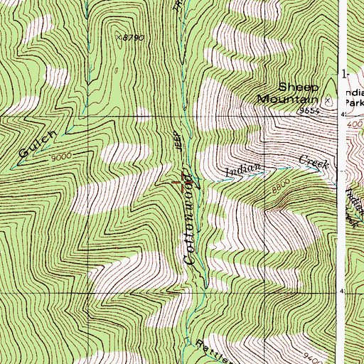 Topographic Map of Indian Creek, CO