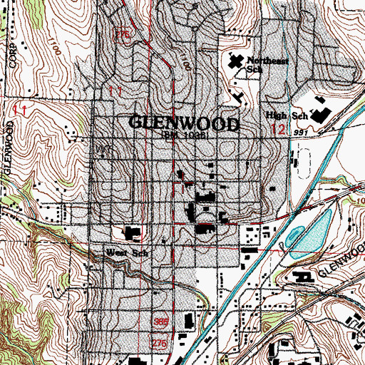 Topographic Map of Grace United Methodist Church, IA