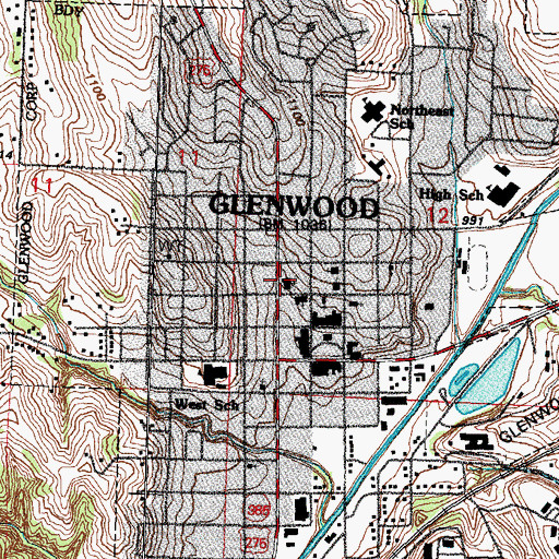 Topographic Map of Trinity Lutheran Church, IA
