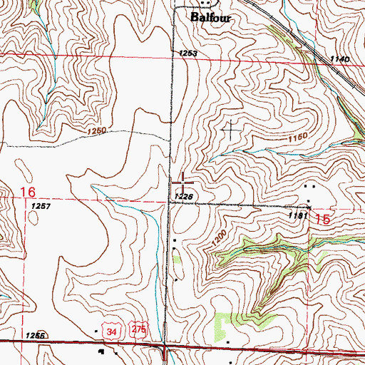 Topographic Map of Mount Olive Post Office (historical), IA