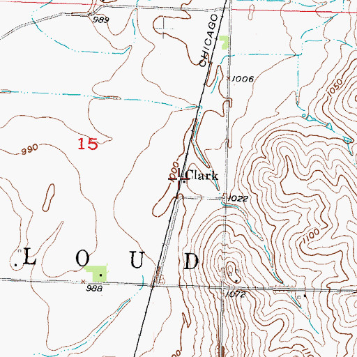 Topographic Map of Clark (historical), IA