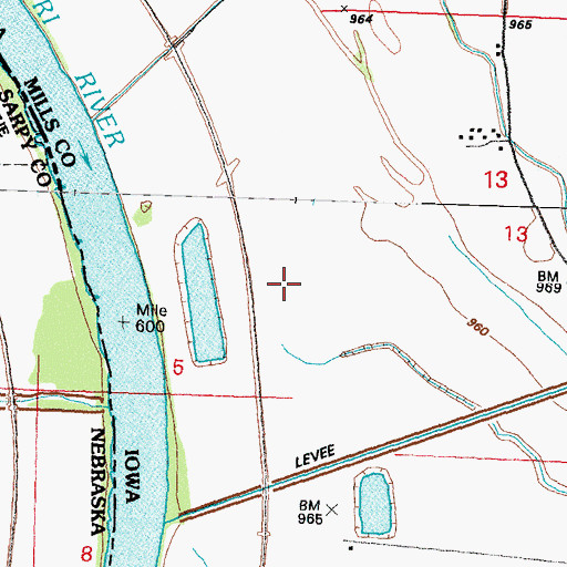 Topographic Map of Cerro Gordo Post Office (historical), IA