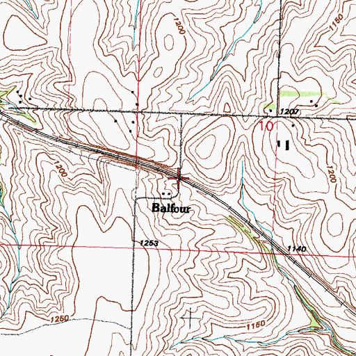 Topographic Map of Balfour (historical), IA