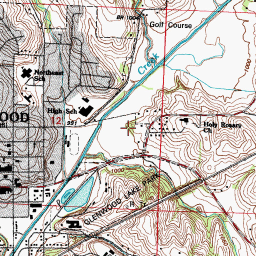 Topographic Map of Glenwood Community High School, IA
