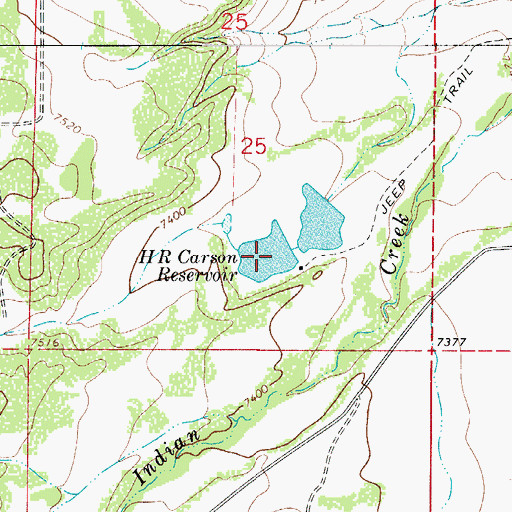 Topographic Map of H R Carson Reservoir, CO
