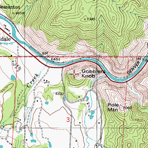 Topographic Map of Gobblers Knob, CO