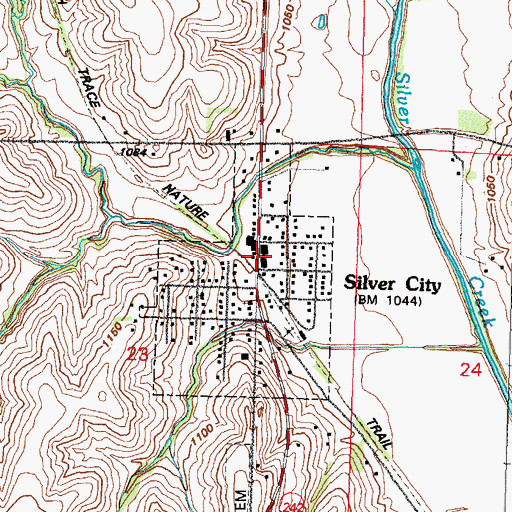 Topographic Map of Silver City Post Office, IA