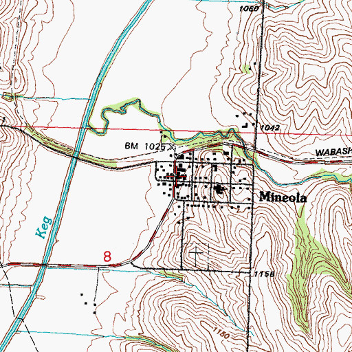 Topographic Map of Mineola Post Office, IA