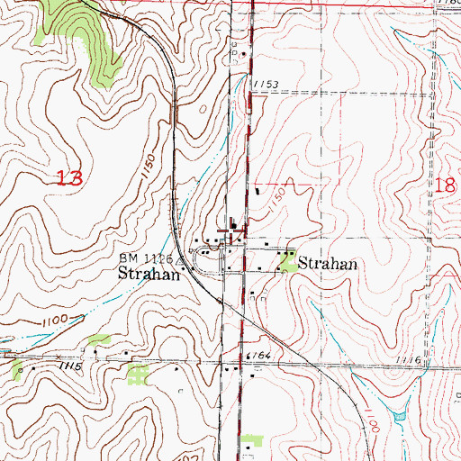 Topographic Map of Strahan United Methodist Church, IA