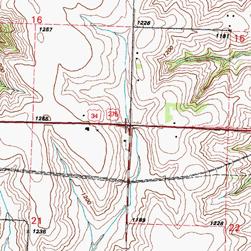 Topographic Map of Three Early Trails Historical Marker, IA