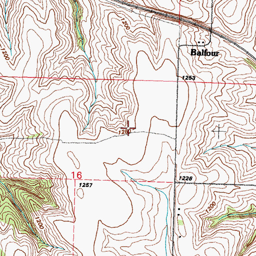 Topographic Map of County Farm Cemetery, IA