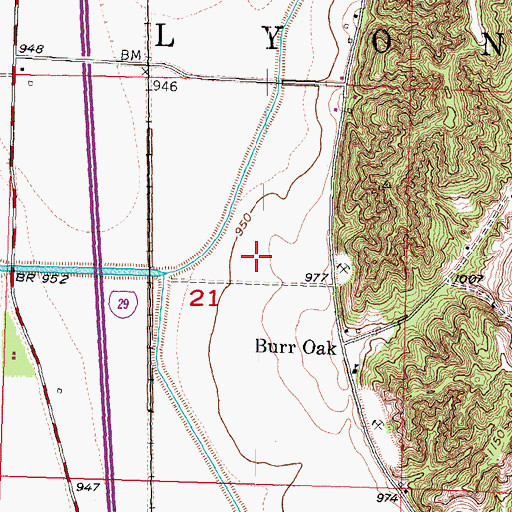 Topographic Map of Van Eaton Cemetery, IA