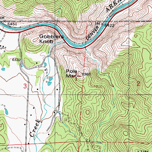 Topographic Map of Pole Mountain, CO