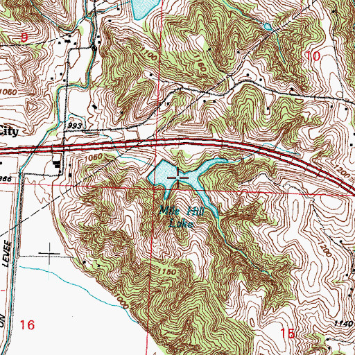 Topographic Map of Mile Hill Lake, IA