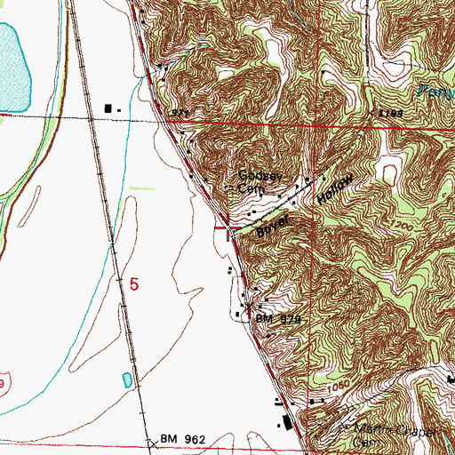 Topographic Map of Boyer Hollow, IA