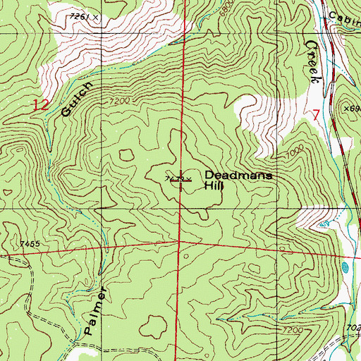 Topographic Map of Deadmans Hill, CO