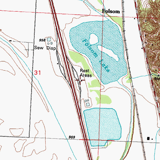 Topographic Map of Pacific Junction North Bound Rest Area, IA