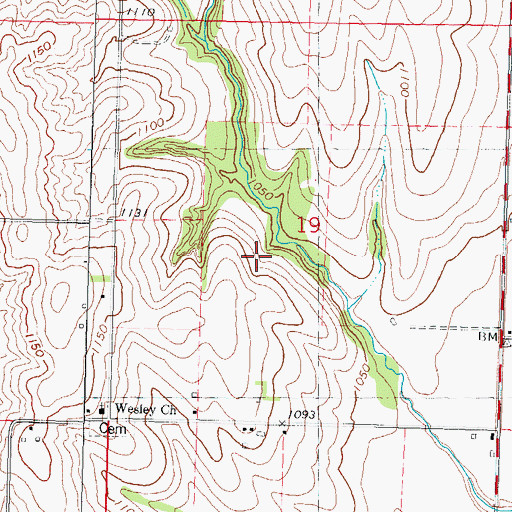 Topographic Map of Saylers Farm Cemetery, IA
