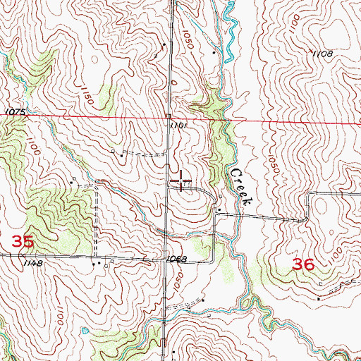 Topographic Map of Cottonwood Cemetery, IA