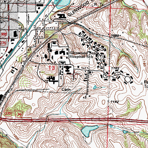 Topographic Map of State Cemetery, IA