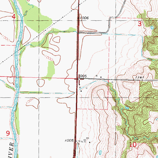 Topographic Map of North Mills Post Office (historical), IA