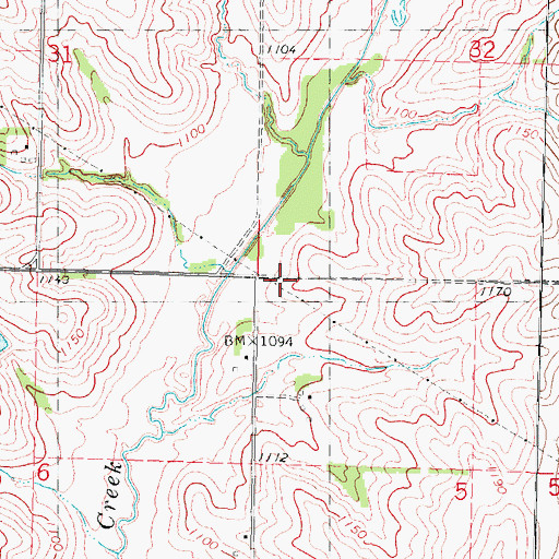 Topographic Map of Darwin Post Office (historical), IA