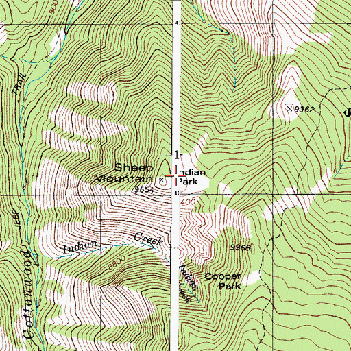 Topographic Map of Indian Park, CO
