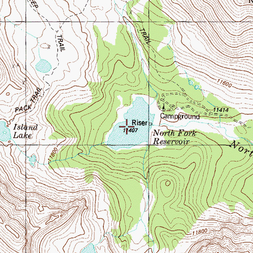 Topographic Map of North Fork Reservoir, CO