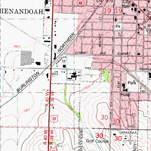 Topographic Map of Garden View Care Center, IA