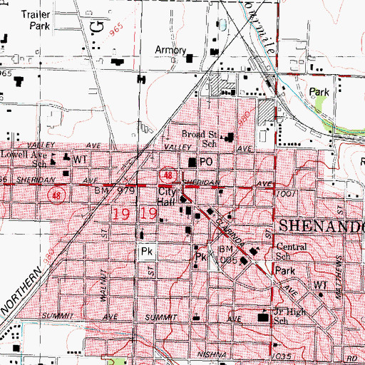 Topographic Map of Eyecare Associates Center of SW Iowa, IA