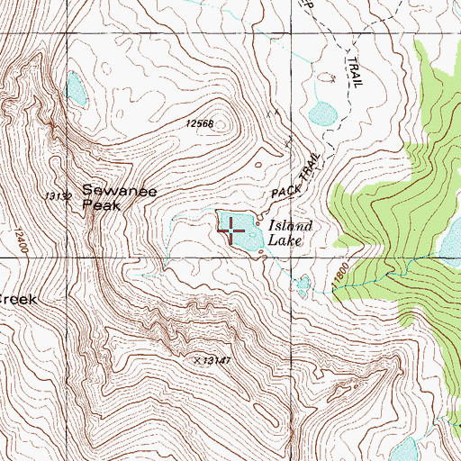 Topographic Map of Island Lake, CO