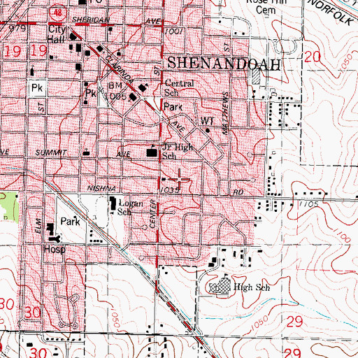 Topographic Map of Church of the Nazarene, IA