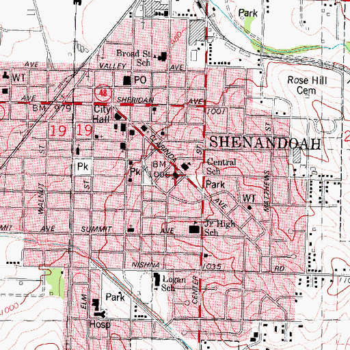 Topographic Map of Presbyterian Church, IA