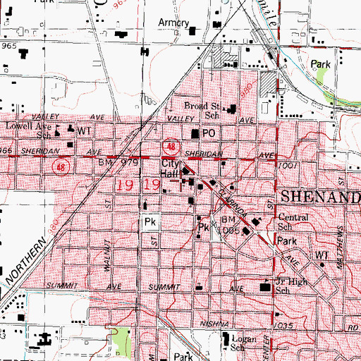 Topographic Map of Saint Marys Catholic Church, IA