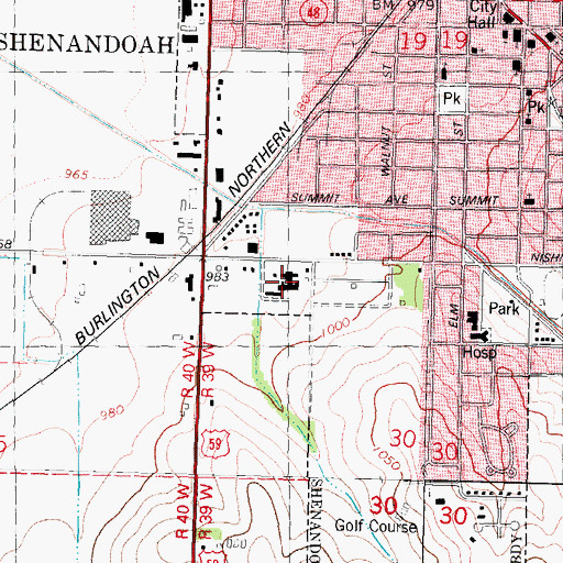 Topographic Map of Living Word Academy, IA