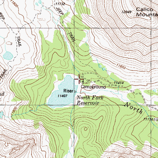 Topographic Map of North Fork Campground, CO