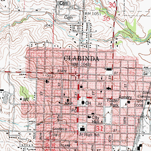 Topographic Map of Goldenrod Manor Nursing Home, IA
