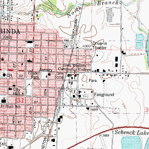 Topographic Map of Edith Lisle Library, IA