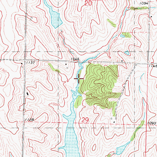Topographic Map of Pierce Creek Recreation Area, IA