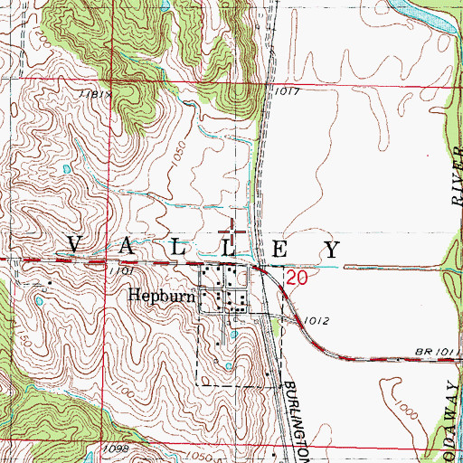 Topographic Map of Stephens Tract Wildlife Area, IA