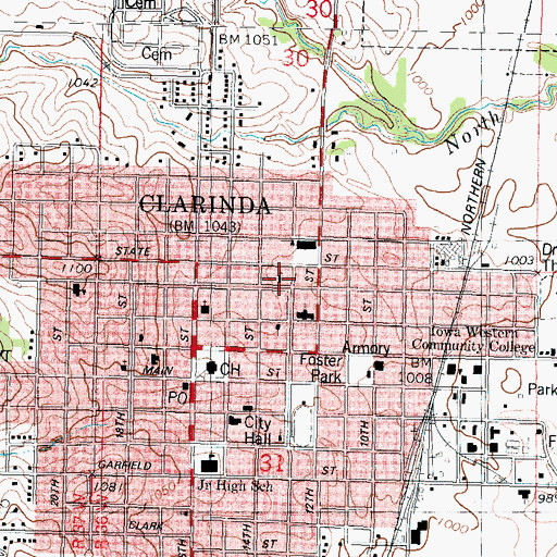 Topographic Map of Saint Clare Catholic Church, IA