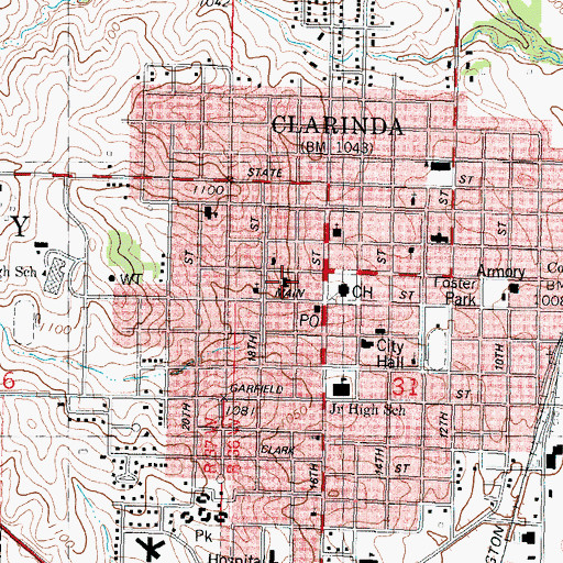 Topographic Map of Trinity Presbyterian Church, IA